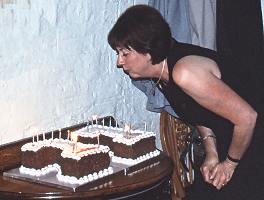 Judith Egan-Shuttler with the Anniversary Cake